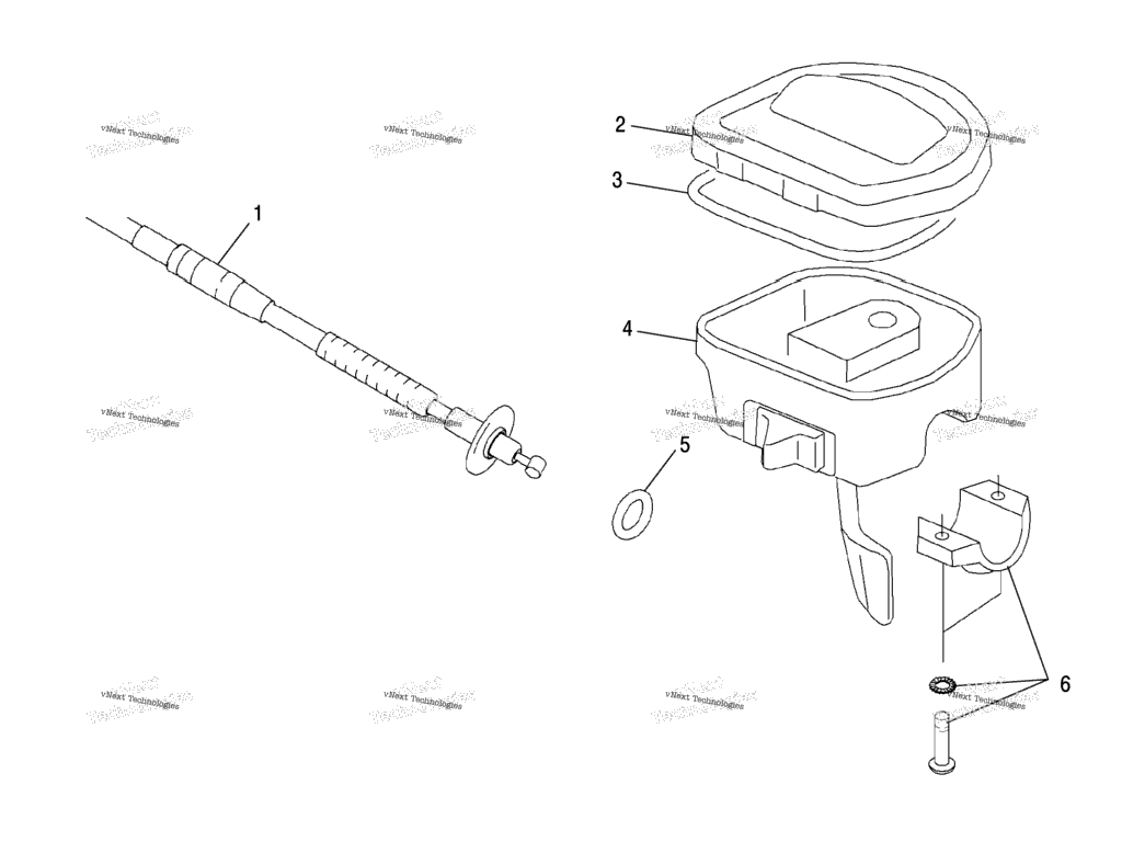 Схема узла Controls, Throttle Asm./Cable
