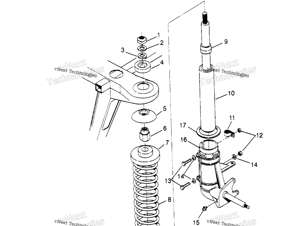Схема узла Сборка Стойки Trail Boss