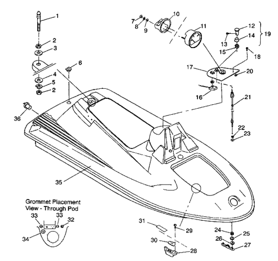 Схема узла Hull And Body Assembly (Sl 650 B944058) Для Polaris Sl 650