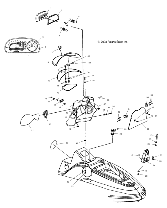 Схема узла Shroud (W045101Ca/W045101Ia) Для Polaris Virage I