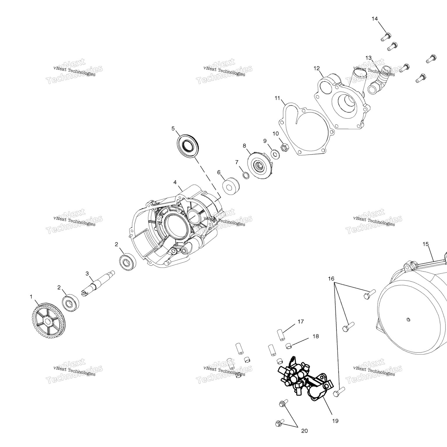 Схема узла Водяной Насос/Масляный Насос S03Ns8Cs/A (4978057805D07)