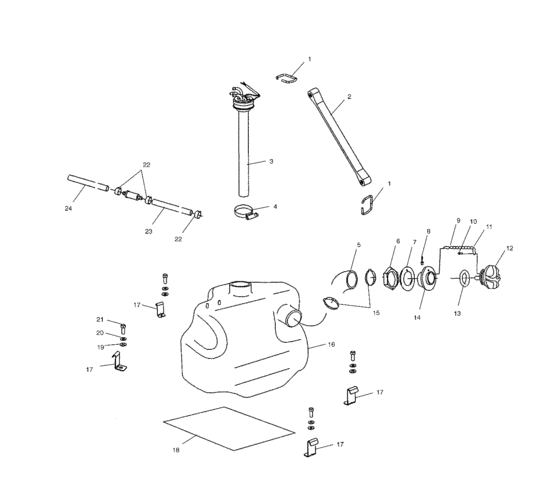 Схема узла Топливный Бак (W025402D) Для Polaris Octane