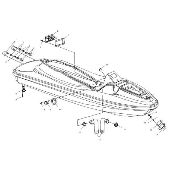Схема узла Hull And Body (W005099D) Для Polaris Int\'l Genesis