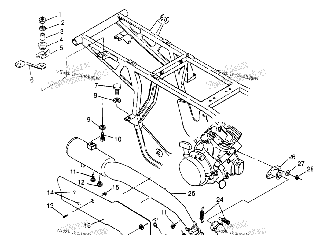Схема узла Система Выхлопа 2X4 400L