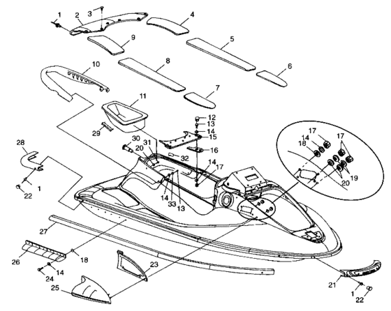 Схема узла Hull And Body (I984673) Для Polaris Slh