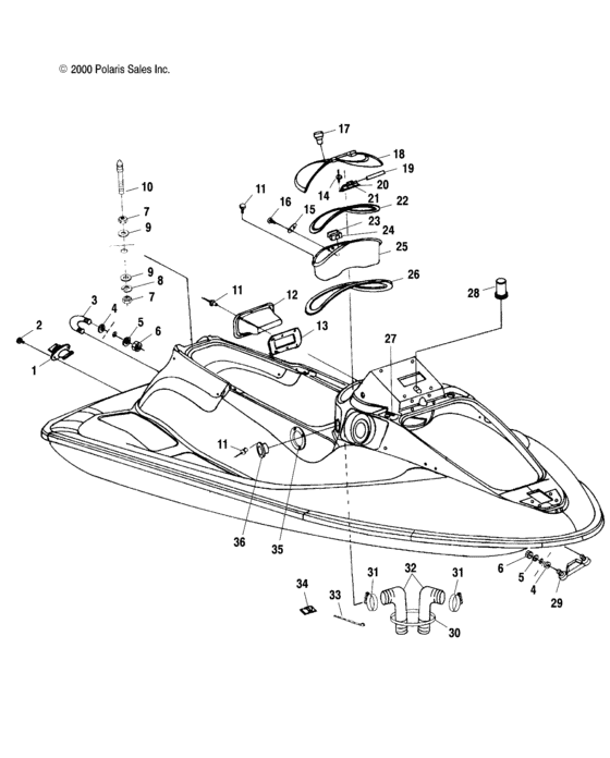 Схема узла Hull And Body (W014699D) Для Polaris Slx