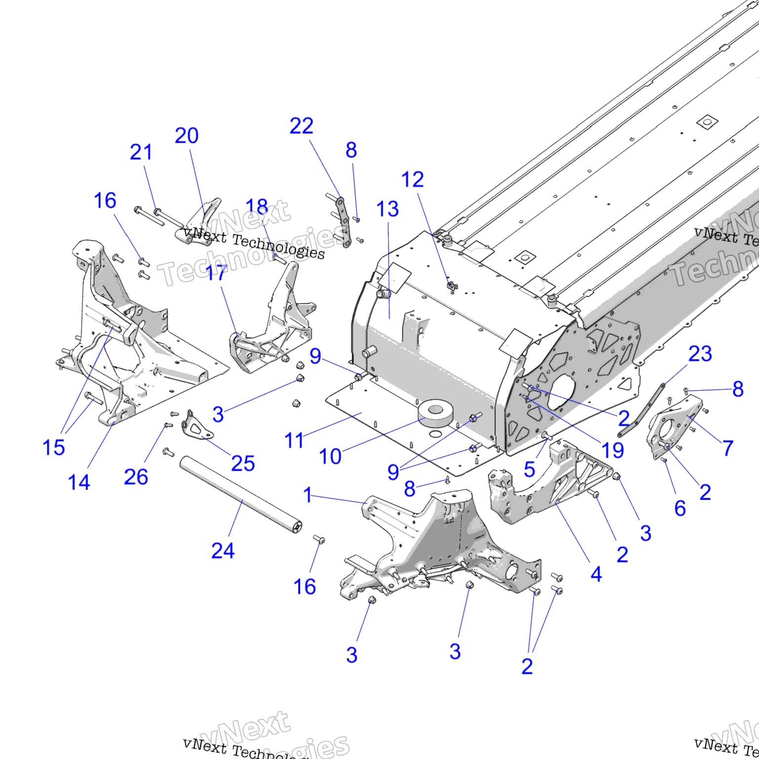 Схема узла Chassis, Bulkhead Asm. All Options