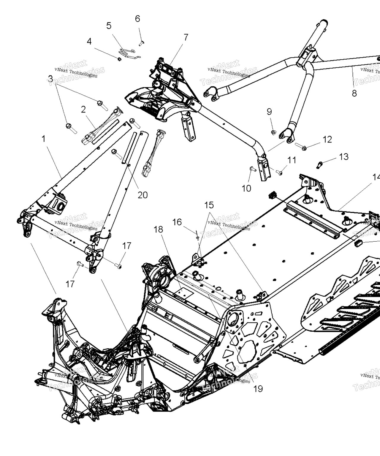 Схема узла Chassis, Chassis Asm. & Over Structure
