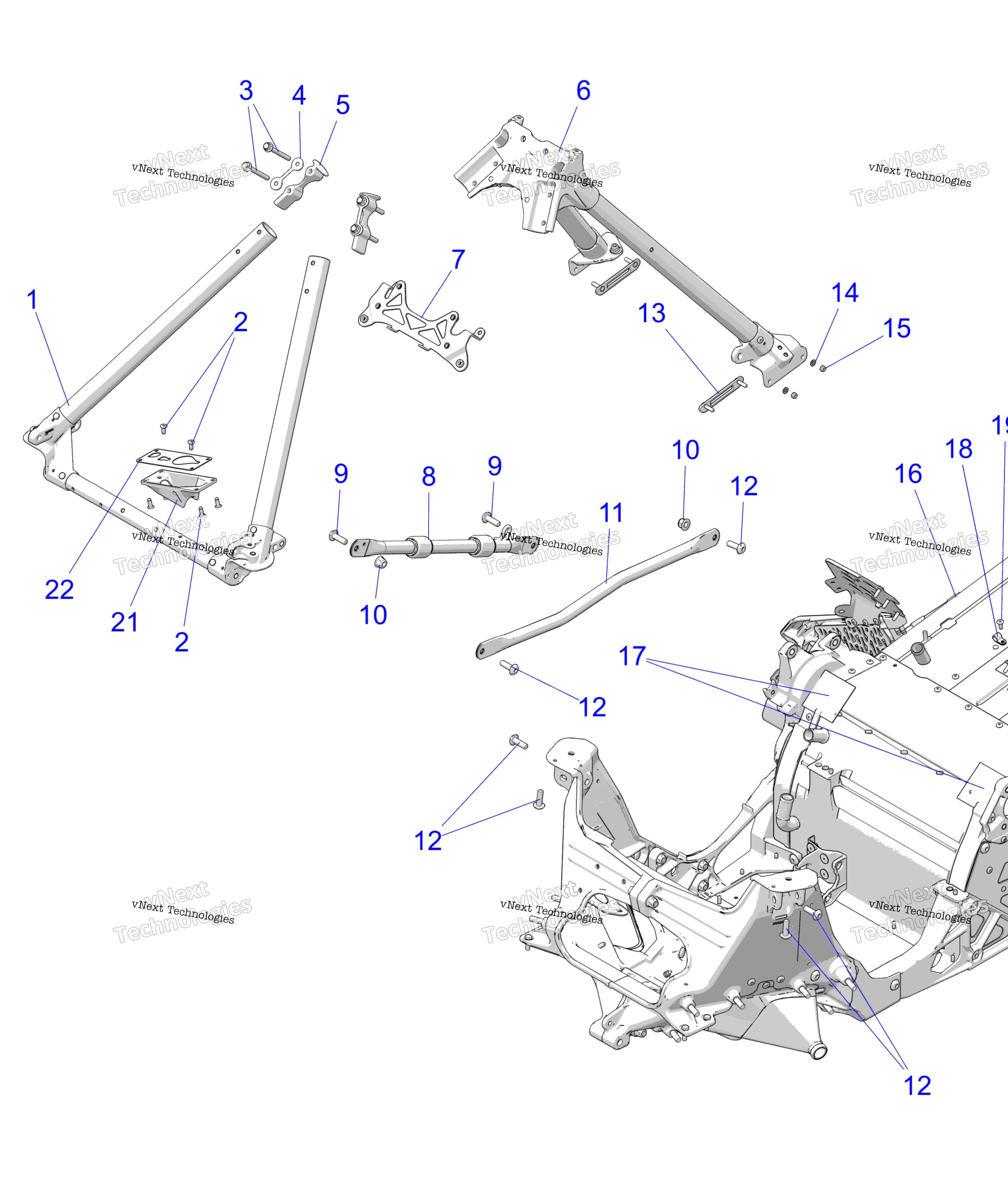 Схема узла Chassis, Chassis Asm. & Over Structure