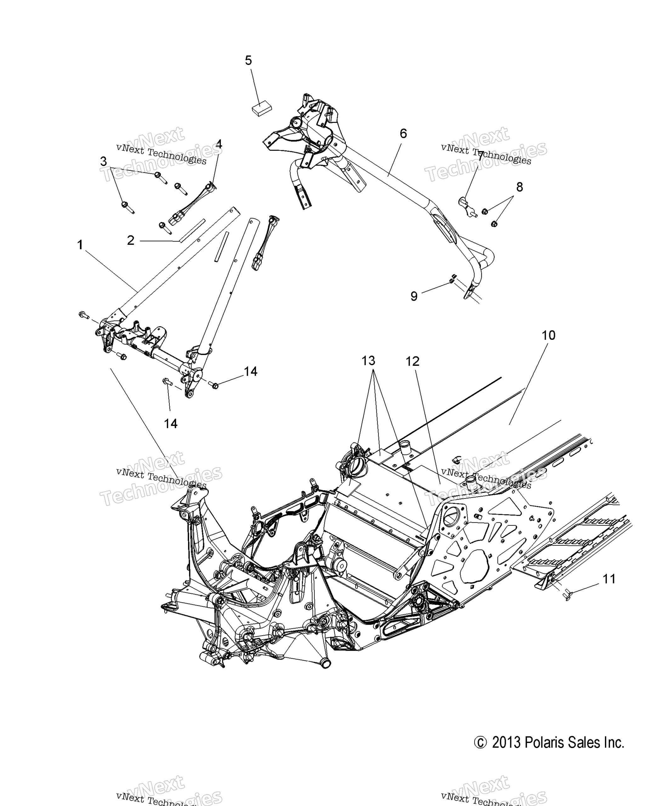 Схема узла Chassis, Chassis Asm. & Over Structure S16Cm6 All Options (49Snowchassisfrt214Rmk155)