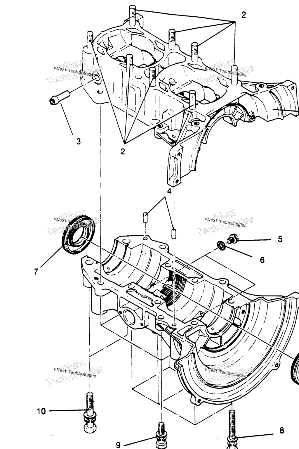 Схема узла Корпус Картера Widetrak Gt & European Widetrak Gt E962061