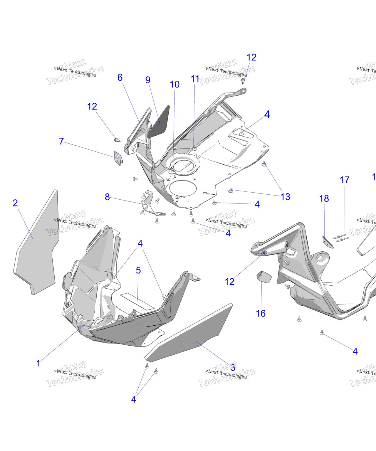 Схема узла Body, Nosepan Asm./Fenders