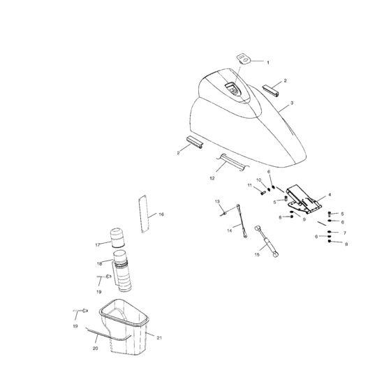 Схема узла Front Storage Compartment (W035197Da/W035197Ia) Для Polaris Virage