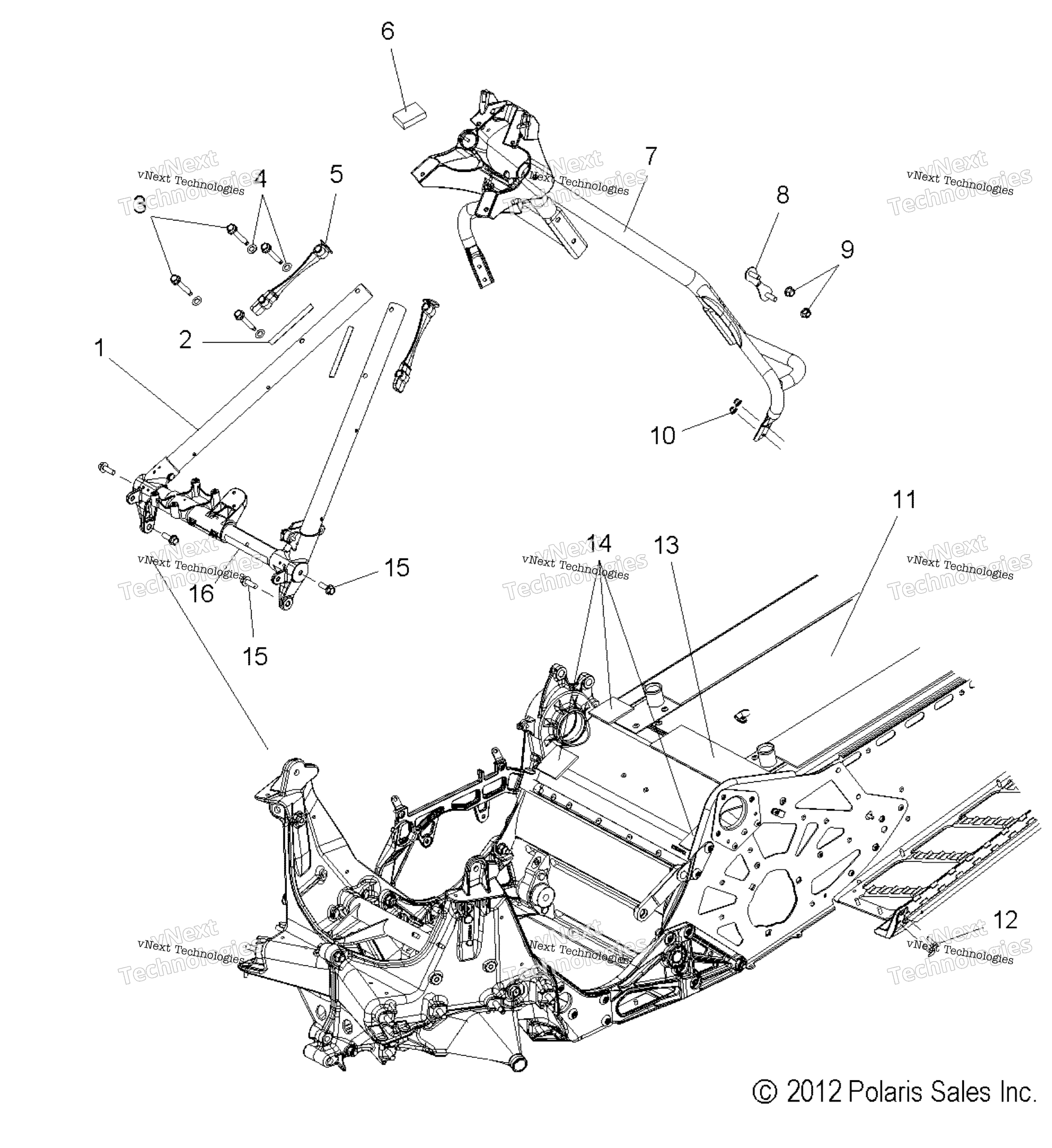 Схема узла Chassis, Chassis Asm. & Over Structure All Options