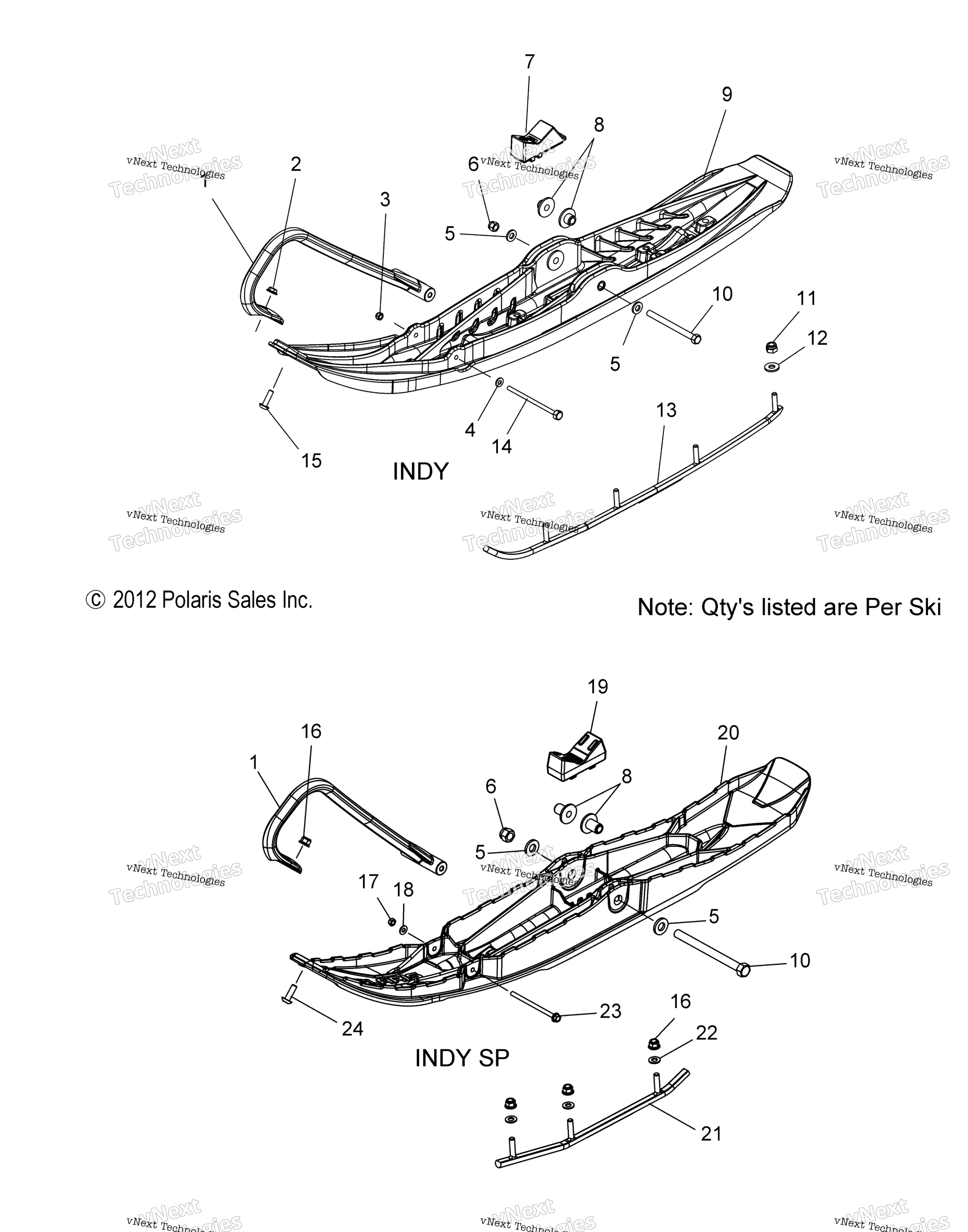 Схема узла Steering, Ski Asm. All Options