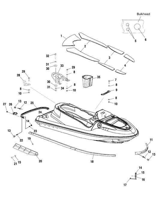 Схема узла Hull And Body (W005197D) Для Polaris Int\'l Virage