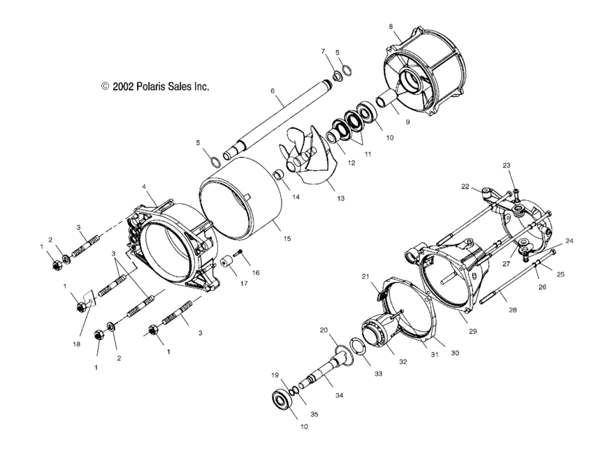 Схема узла Propulsion (W035303Ca/Cb/Ia/Ib) Для Polaris Msx 140