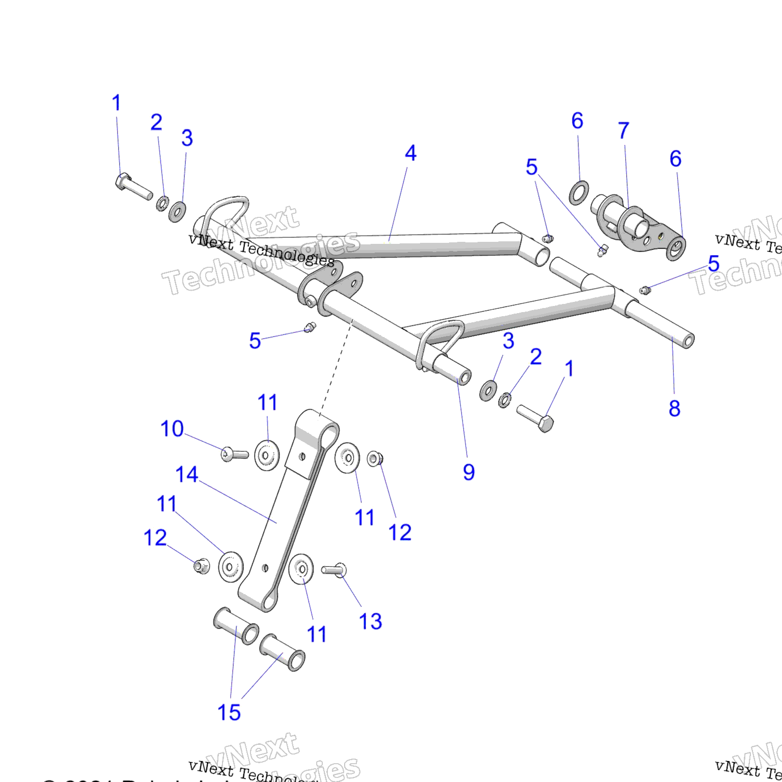 Схема узла Suspension, Torque Arm, Front 2.6\