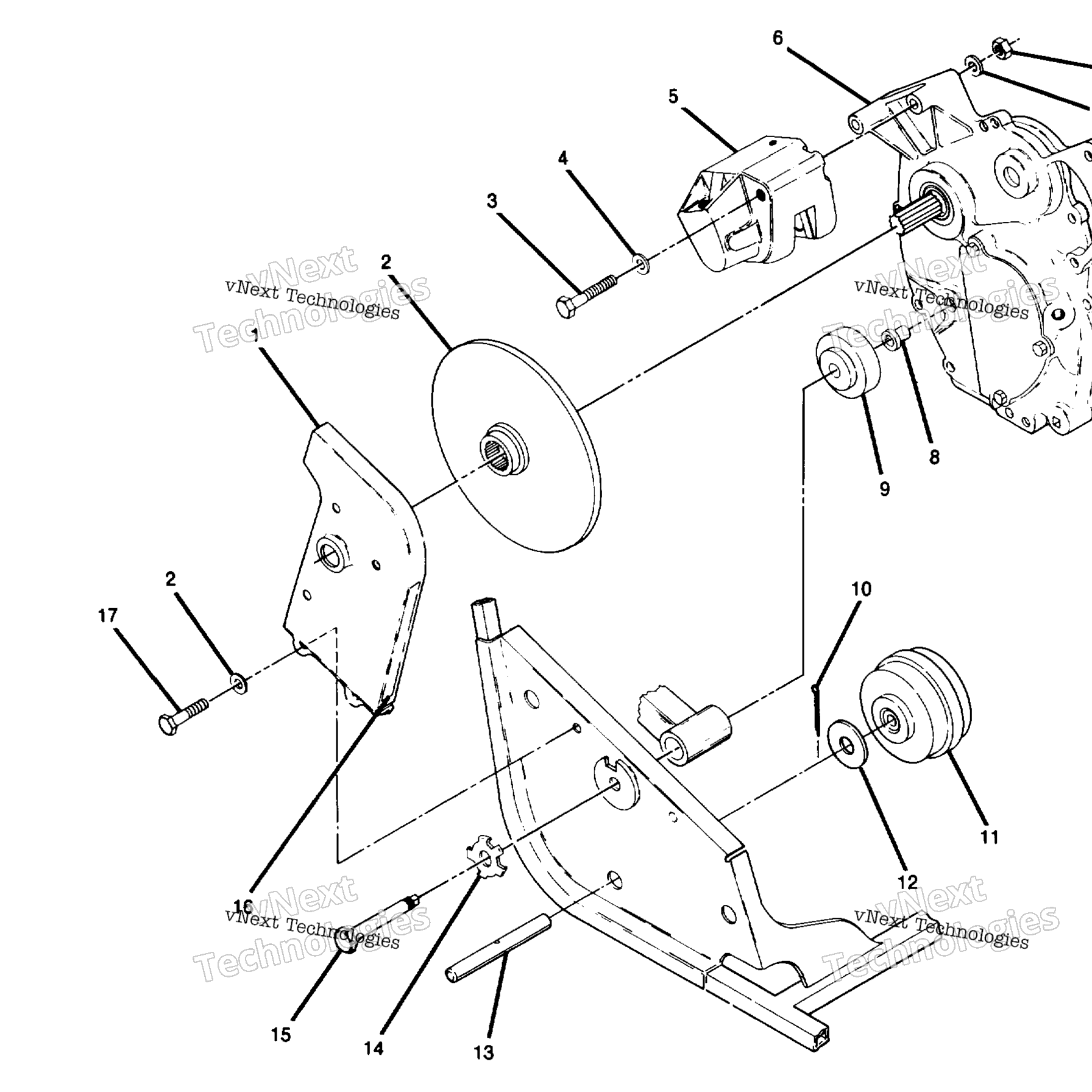 Схема узла Коробка Передач Правой Стороны И Крепление Тормоза