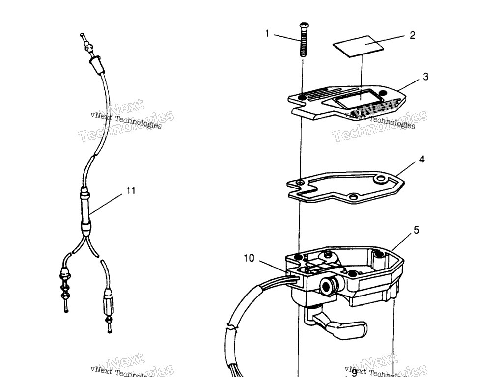 Схема узла Controls Throttle Asm./Cable 2X4 400L