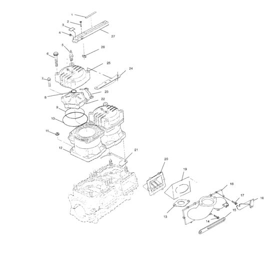 Схема узла Cylinder & Manifold (W005197I) Для Polaris Virage