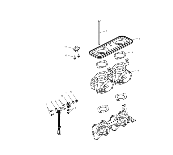 Схема узла Дроссель (W025101C/W025101D/W025101I) Для Polaris Int\'l Virage I