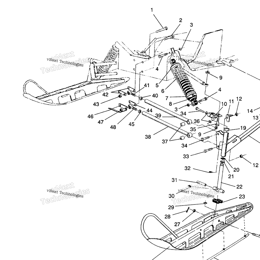 Схема узла Передняя Подвеска И Лыжа Widetrak Gt