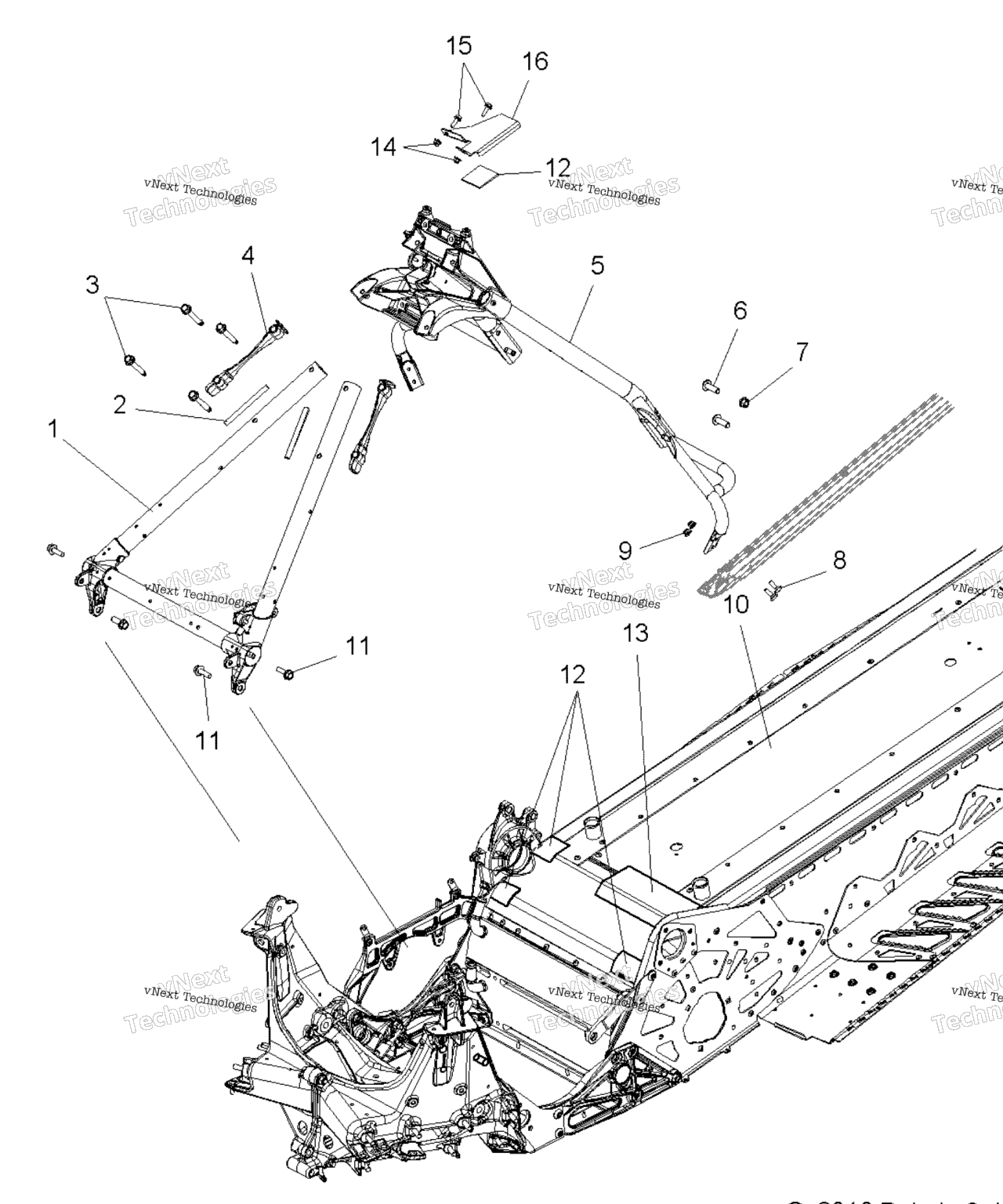Схема узла Chassis, Chassis Asm. & Over Structure