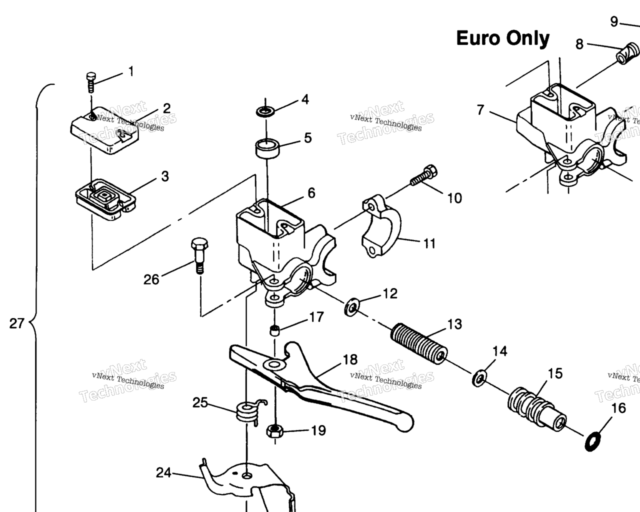 Схема узла Главный Цилиндр 600 Rmk & European 600 Rmk E980958