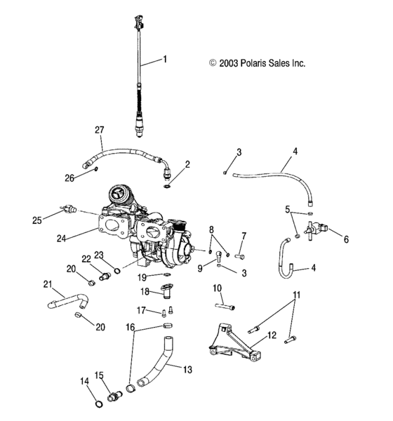 Схема узла Turbocharger And Lines  Для Polaris Msx 150