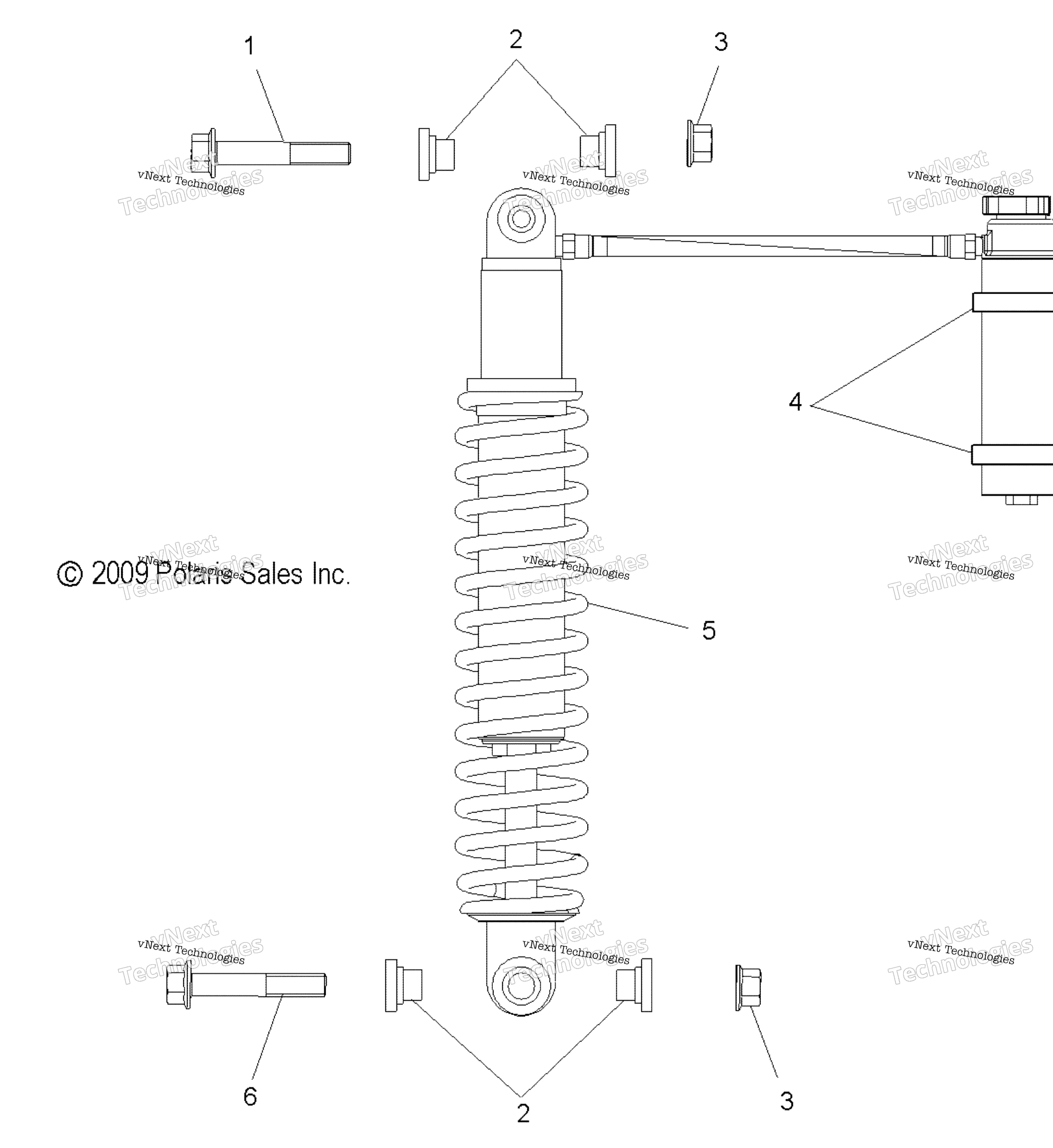 Схема узла Suspension, Shock Asm. Ifs (49Snowshockifstrbo)