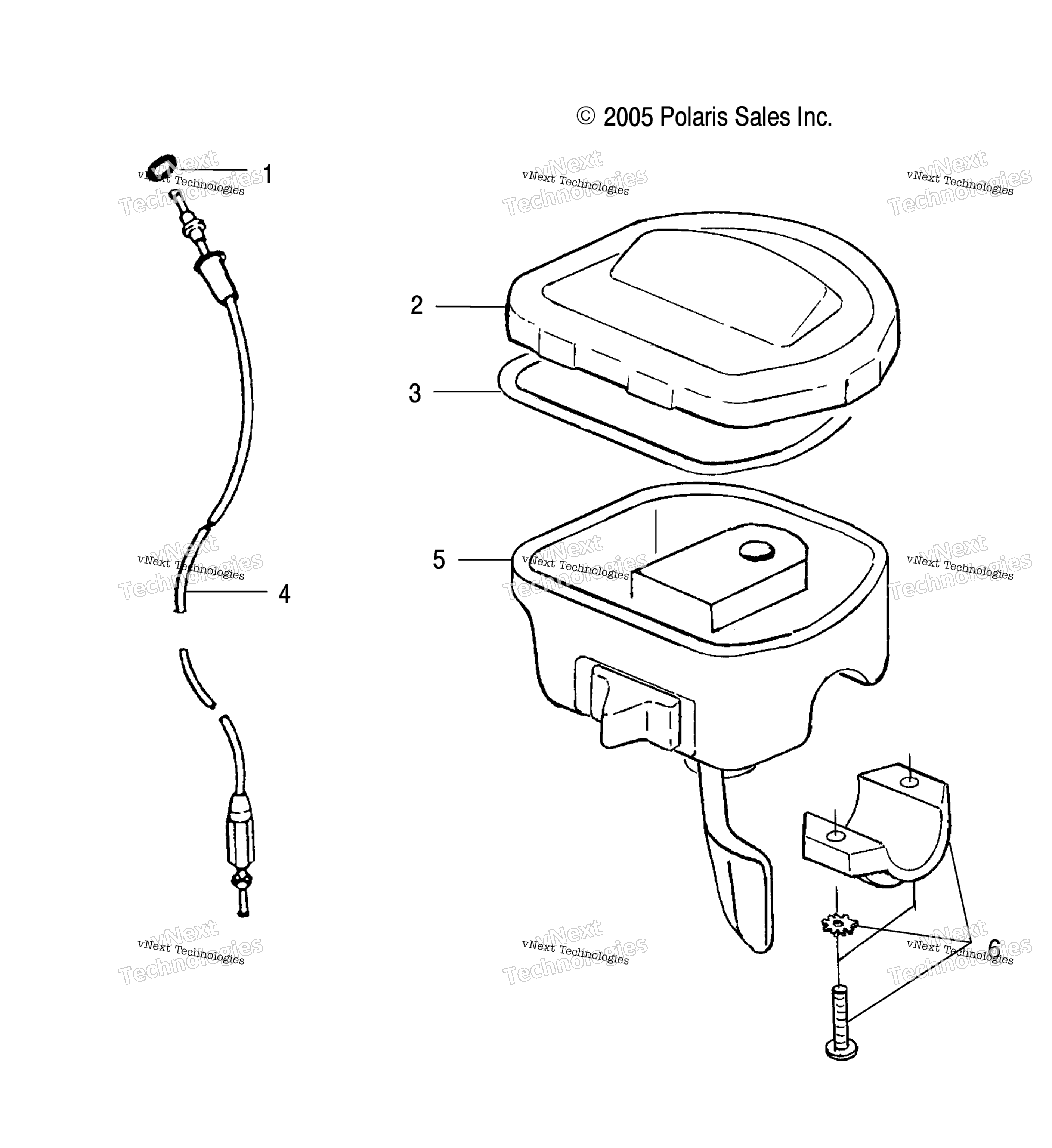 Схема узла Controls, Throttle Asm./Cable