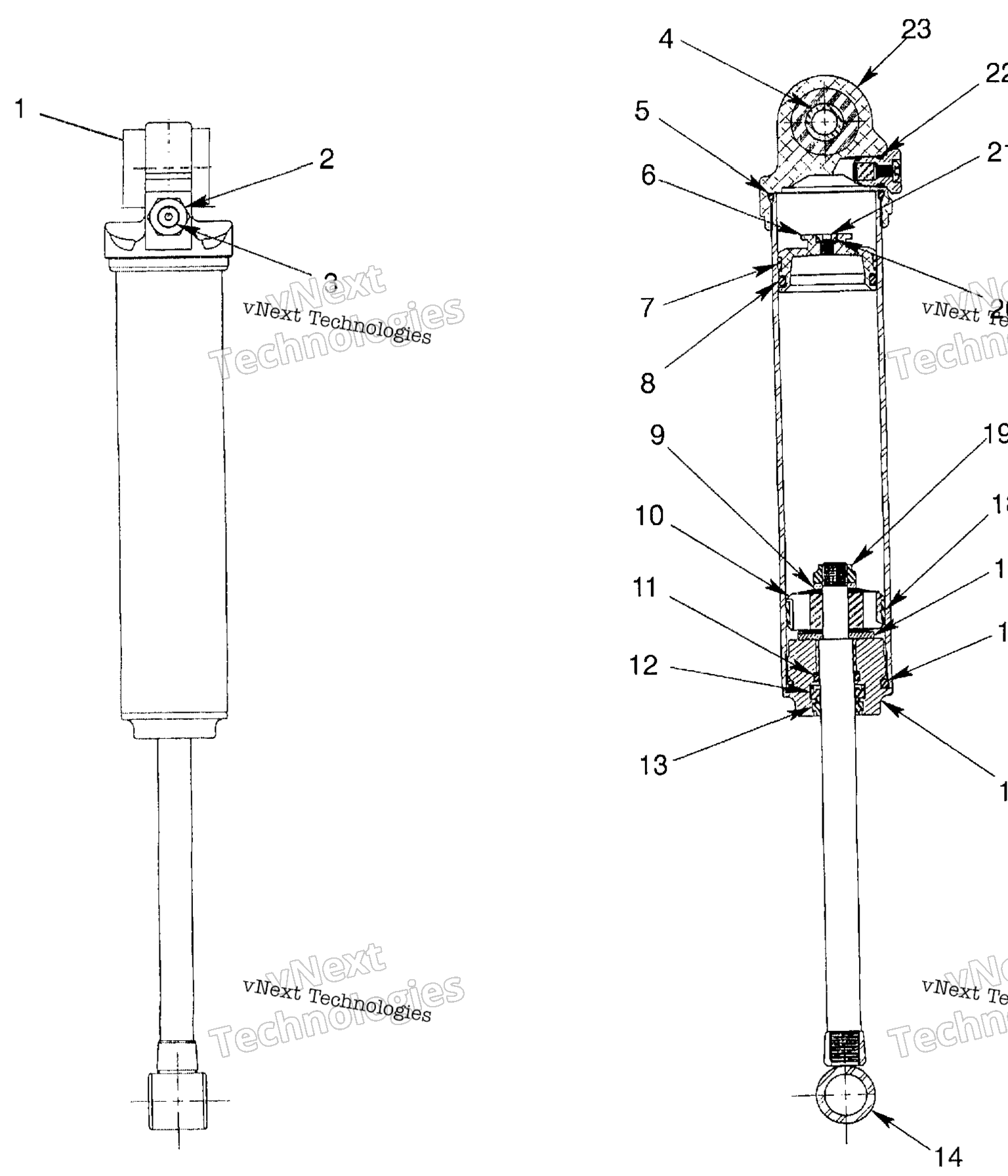 Схема узла Амортизаторы Fox Gas, Задние 600 Xcr