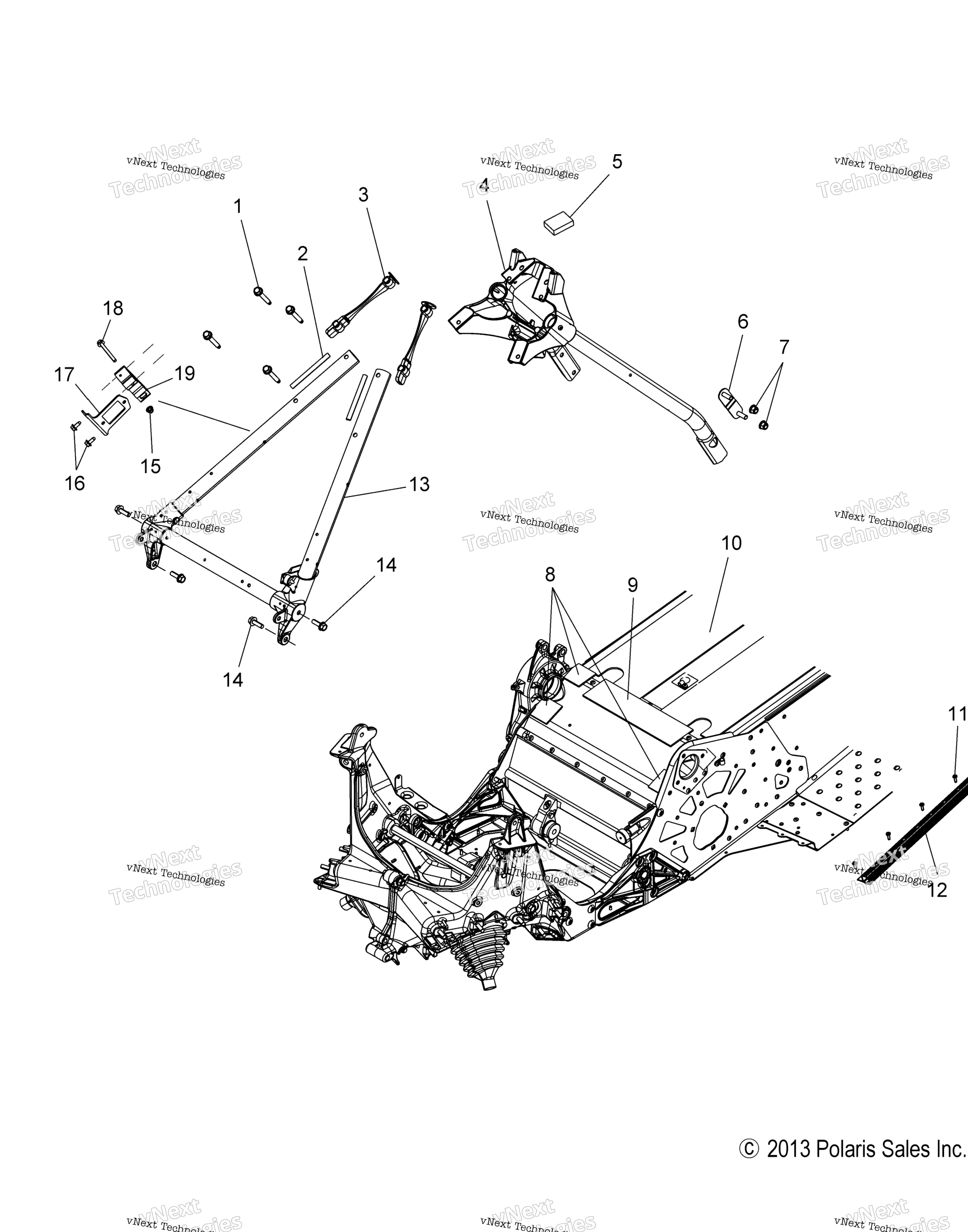 Схема узла Chassis, Chassis Asm. & Over Structure