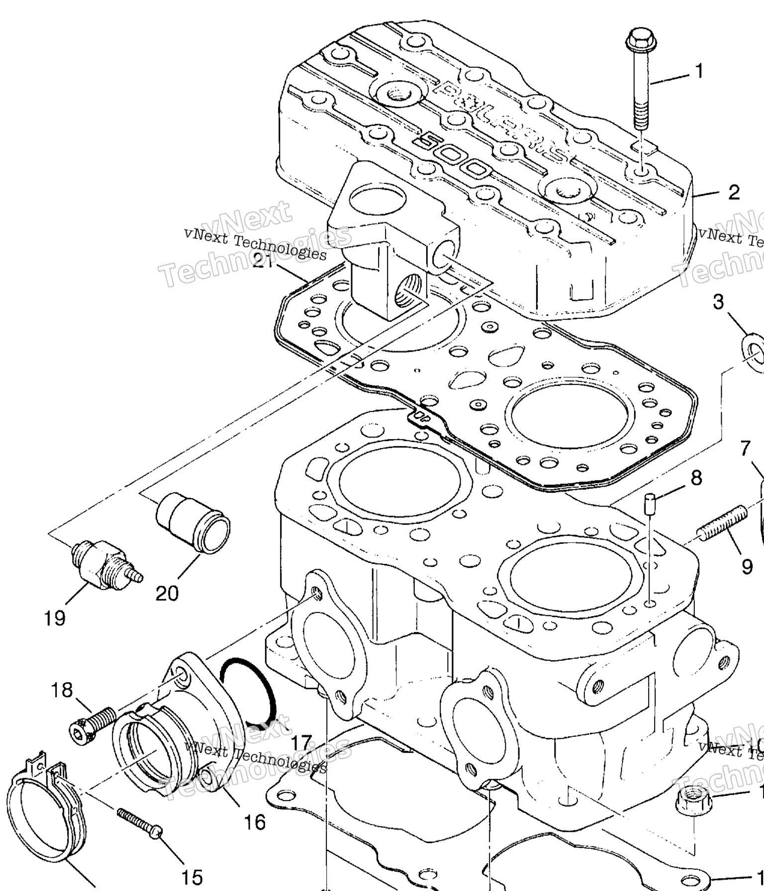 Схема узла Цилиндры 500 Rmk & European 500 Rmk E982964