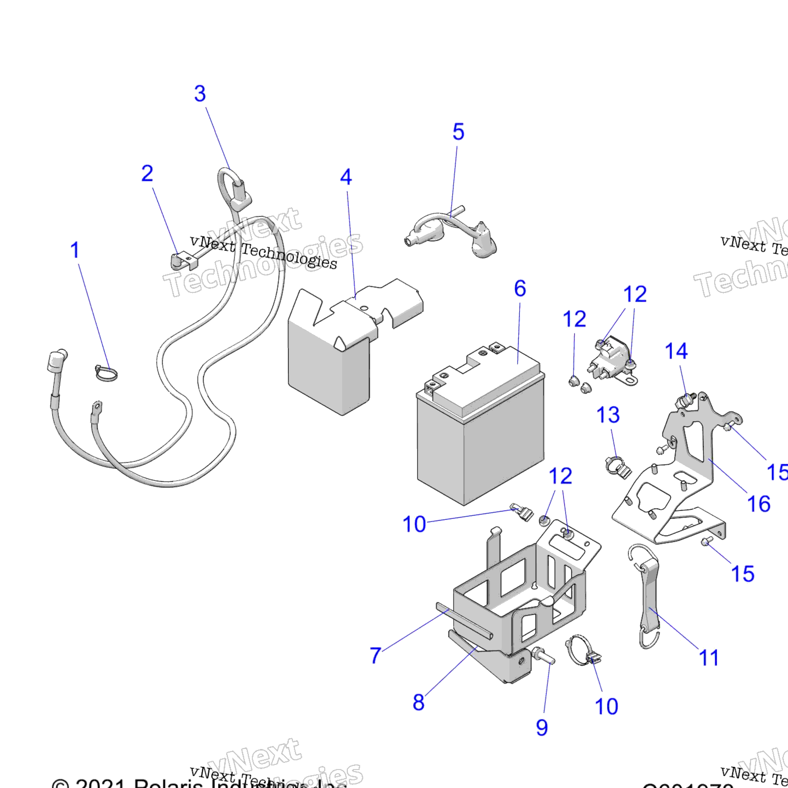 Схема узла Electrical, Battery/Box & Cables E.s. Option
