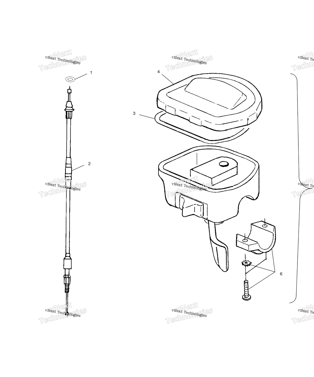 Схема узла Controls Throttle Asm./Cable