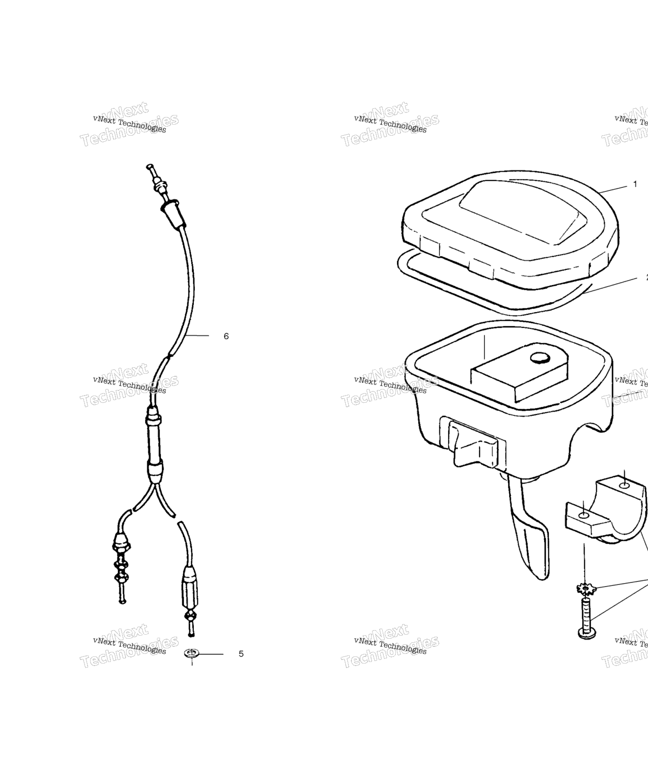 Схема узла Controls Throttle Asm./Cable
