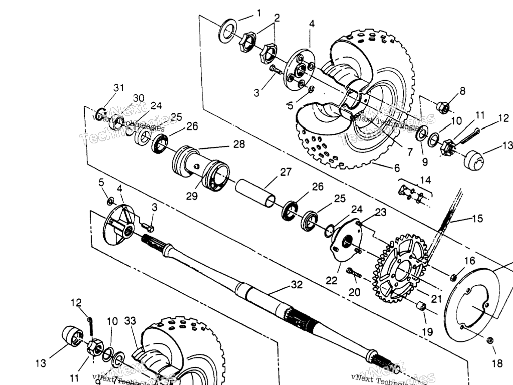 Схема узла Сборка Заднего Привода 2X4 400L