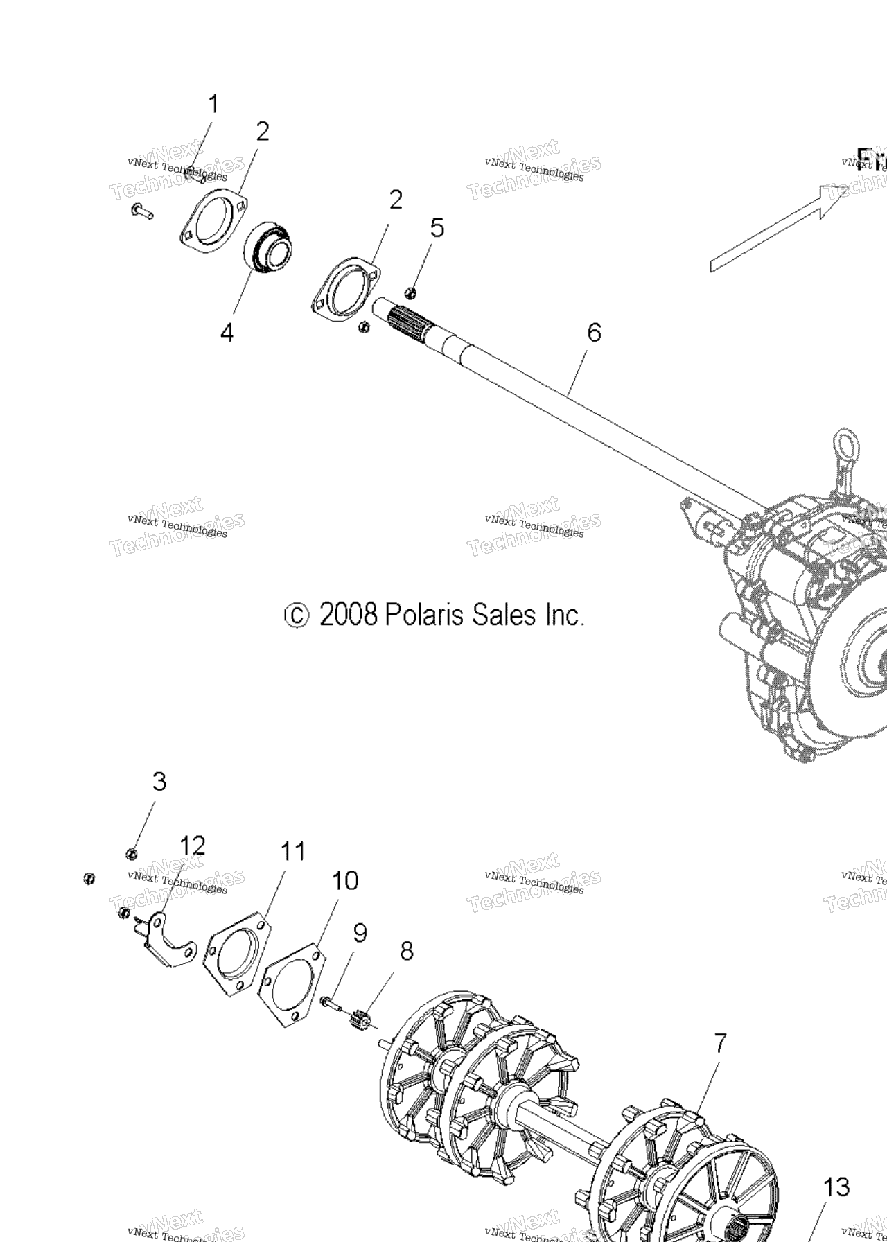 Схема узла Drive Train, Driveshaft Asm. & Jackshaft Asm