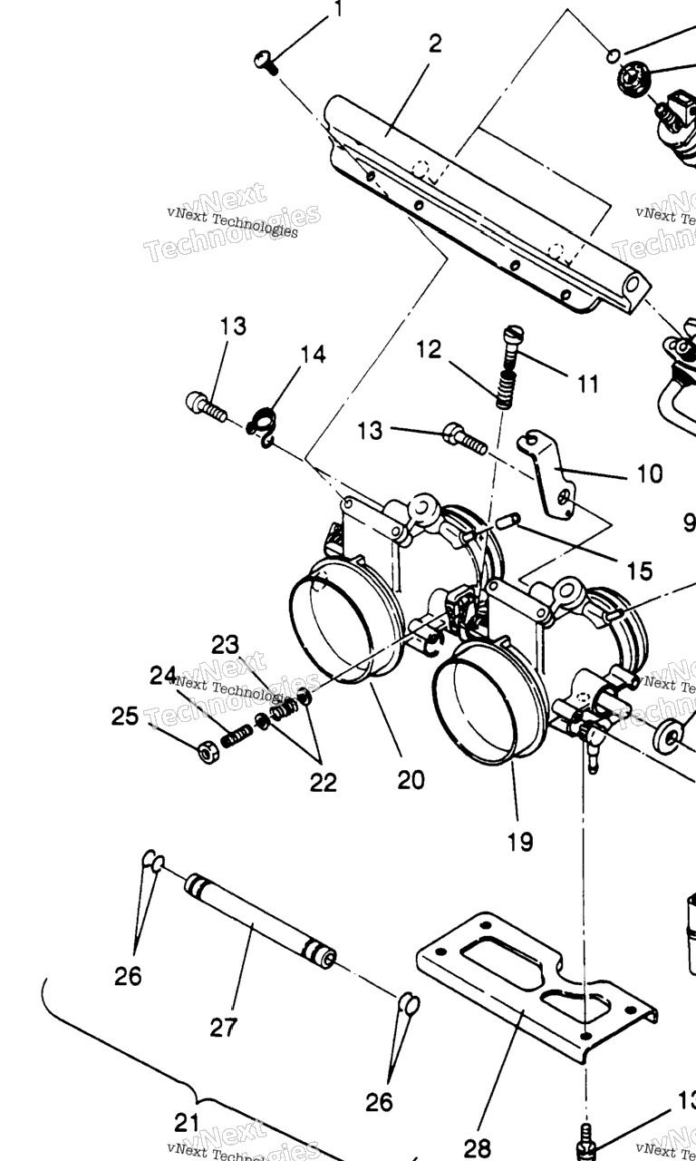 Схема узла Дроссельная Заслонка 500 Efi Sks 0962574 500 Efi Rmk & European 500 Ef