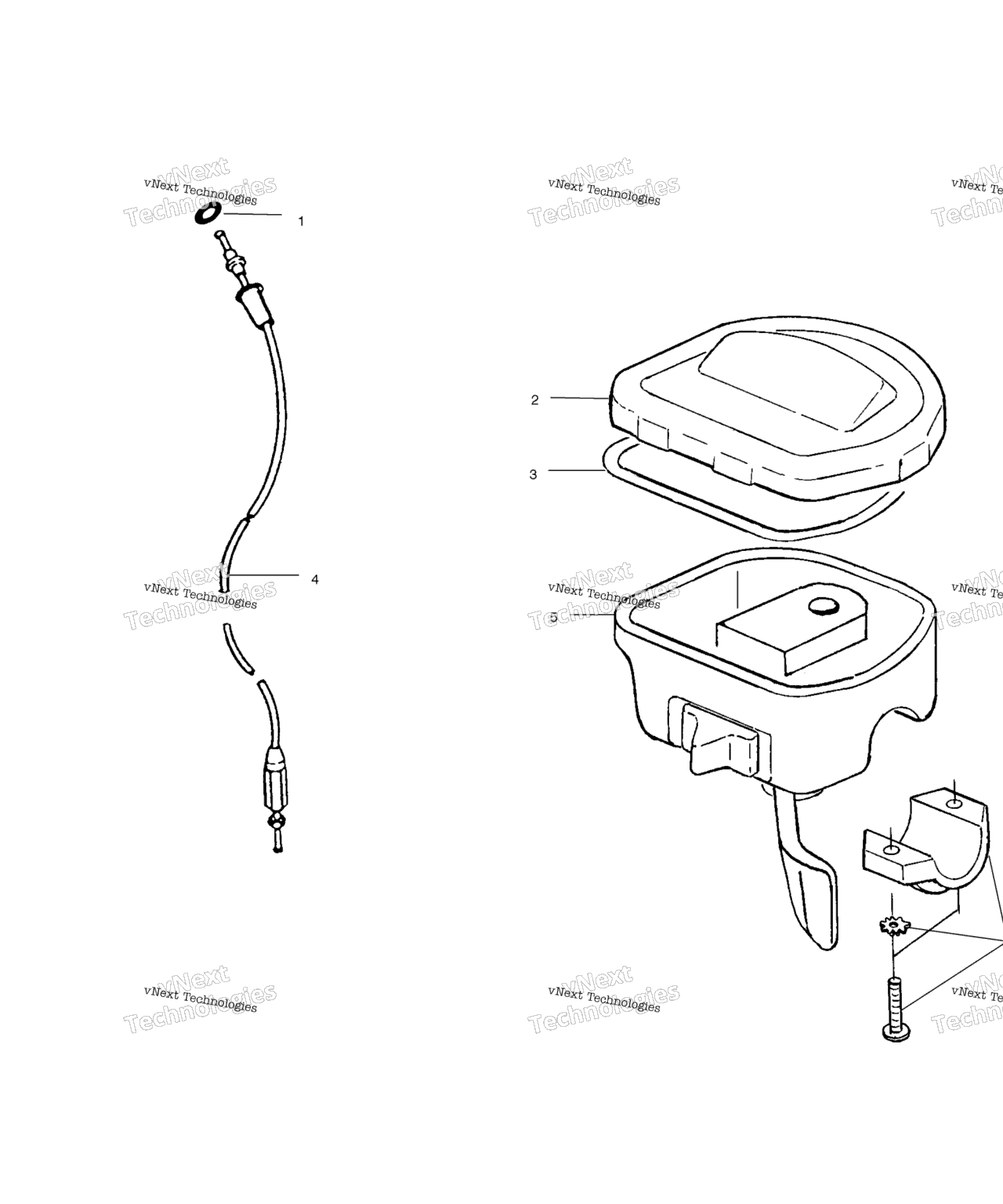 Схема узла Controls Throttle Asm./Cable