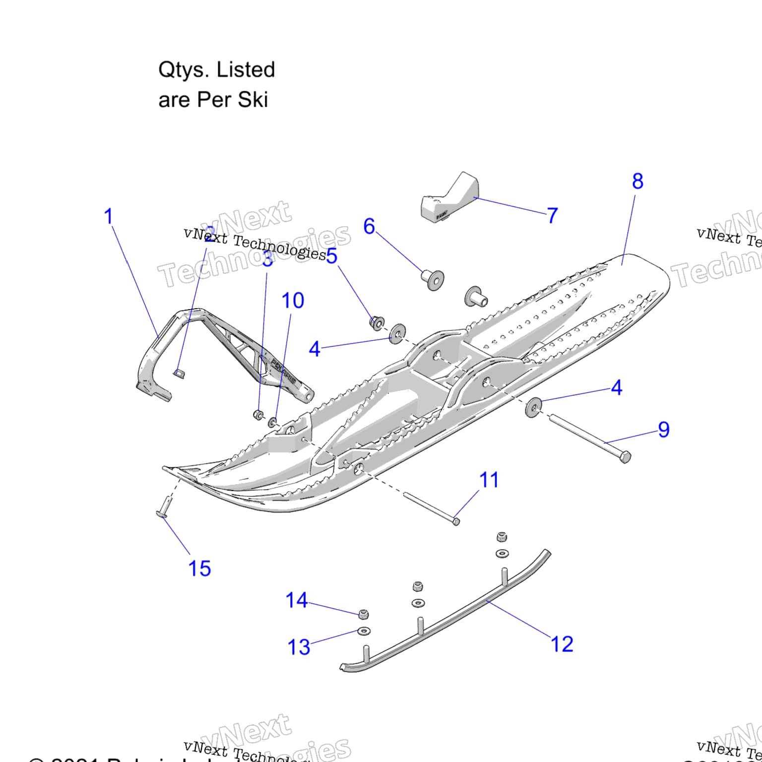 Схема узла Steering, Ski Asm. Intl S25Tdz8Rel