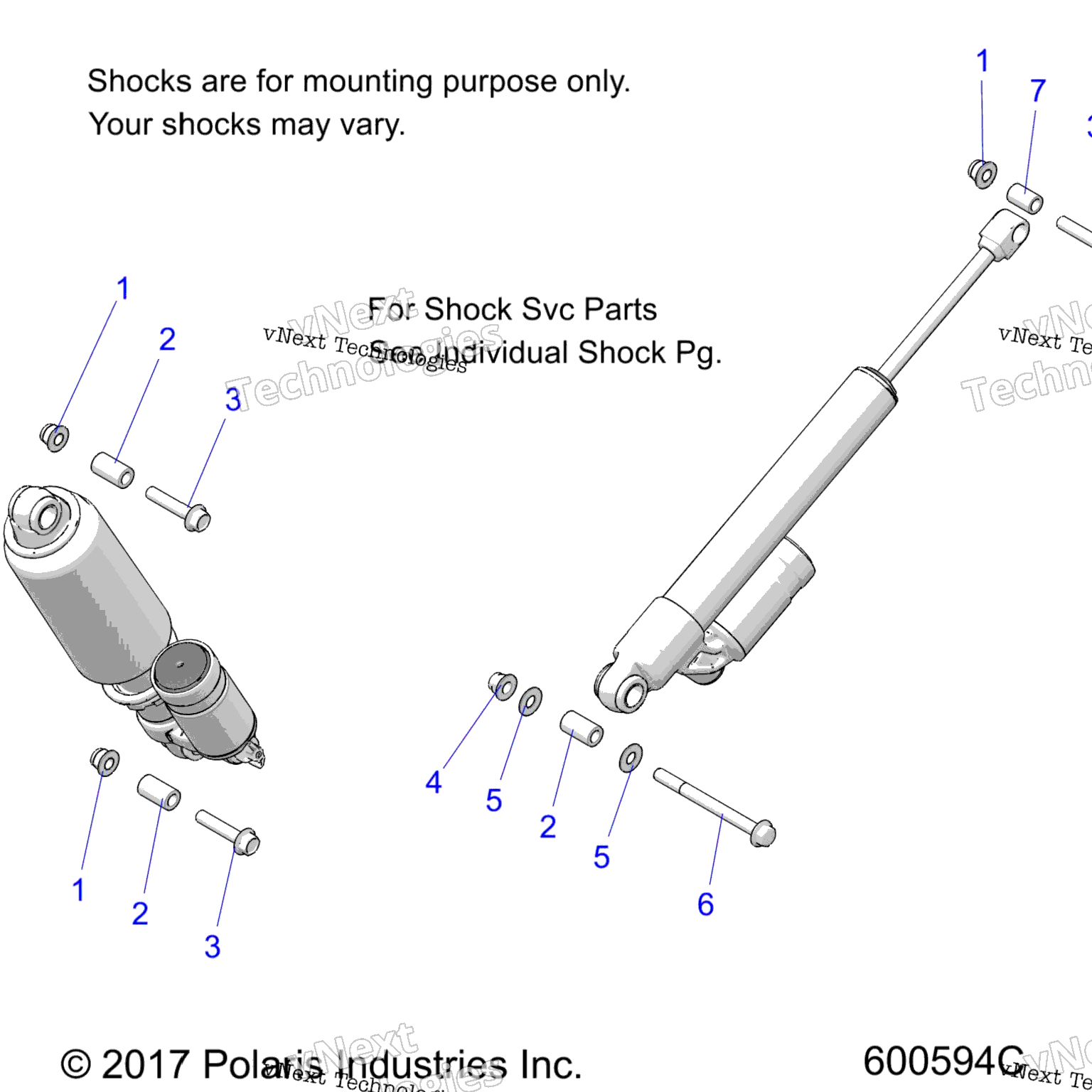 Схема узла Suspension, Rear Susp. Shocks Mntg