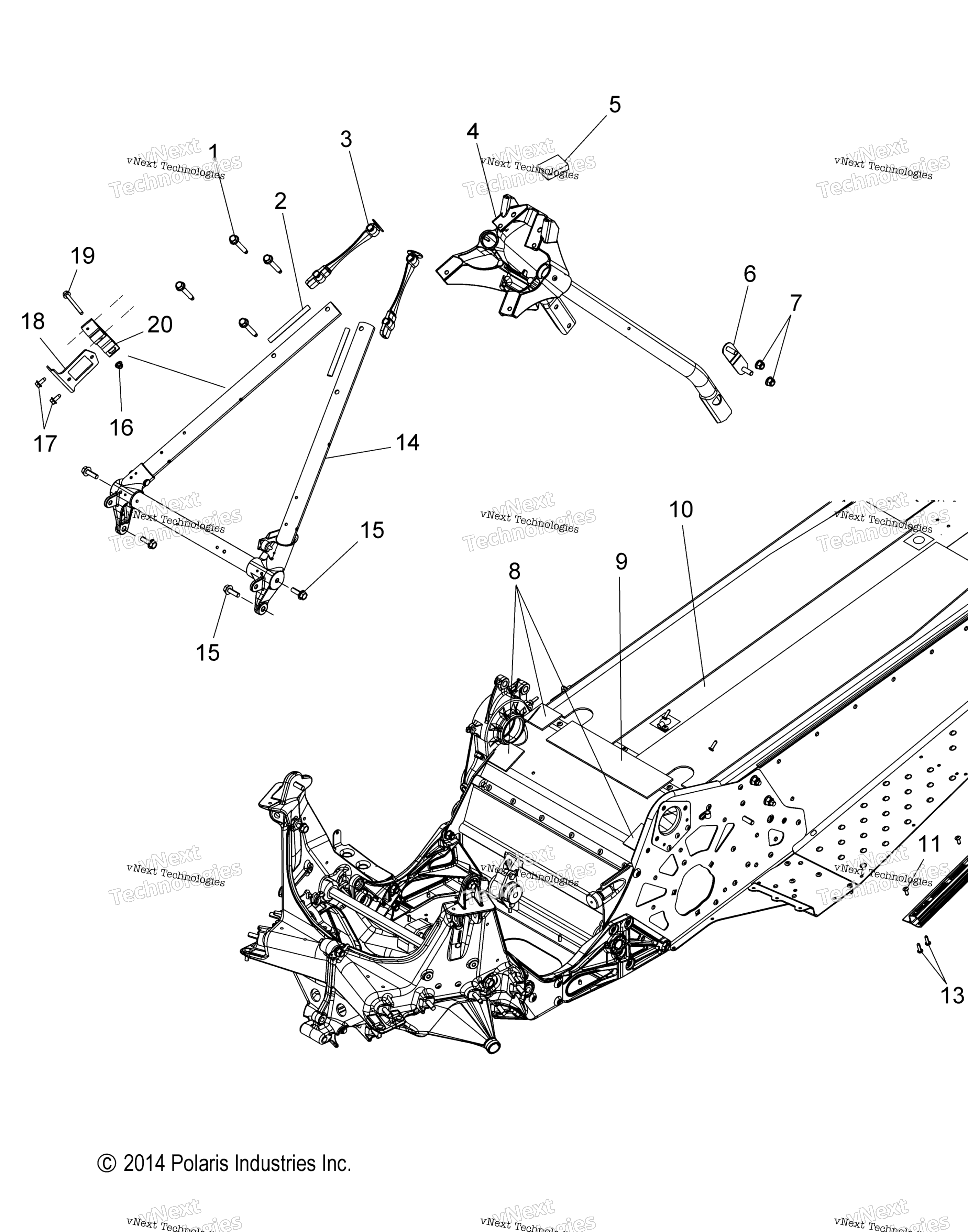 Схема узла Chassis, Chassis Asm. & Over Structure