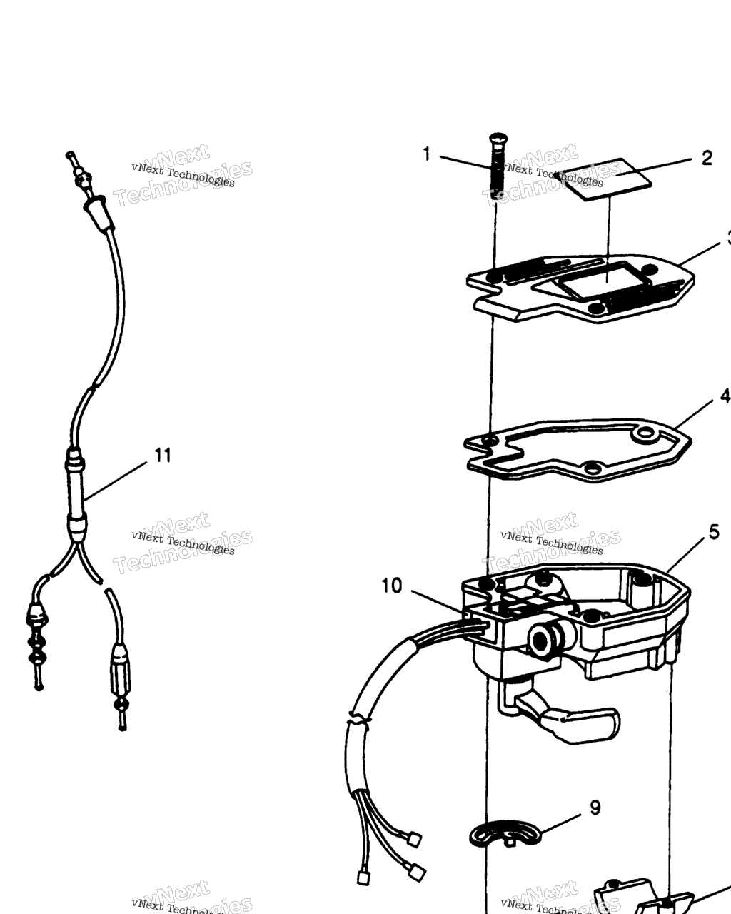 Схема узла Controls Throttle Asm./Cable Magnum 2X4