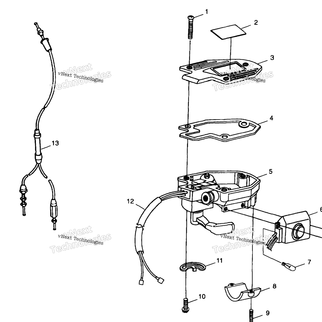 Схема узла Controls Throttle Asm./Cable
