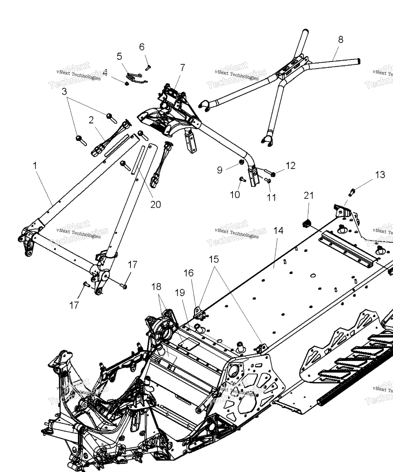 Схема узла Chassis, Chassis Asm. & Over Structure All Options