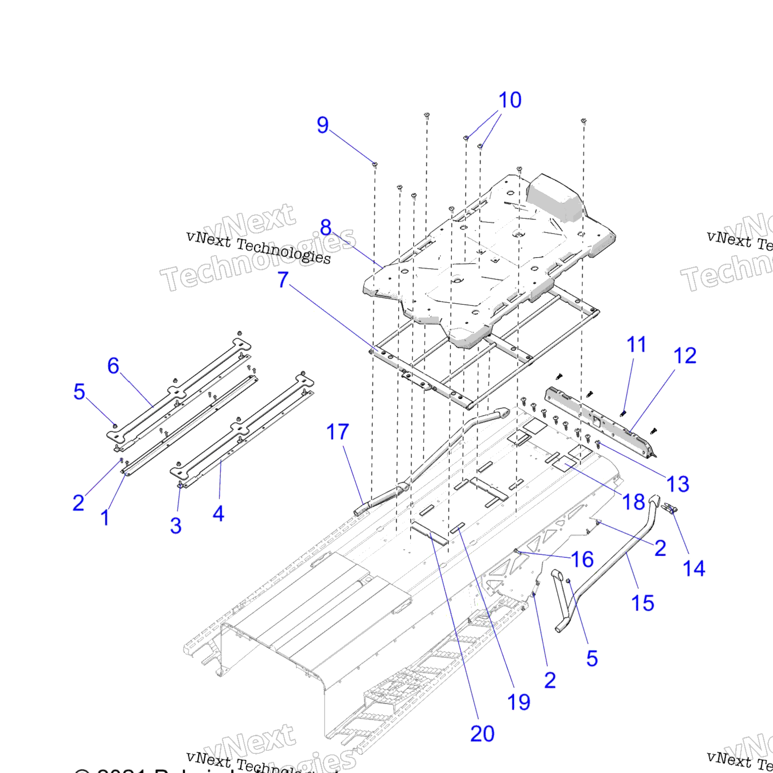 Схема узла Chassis, Rear Asm. All Options