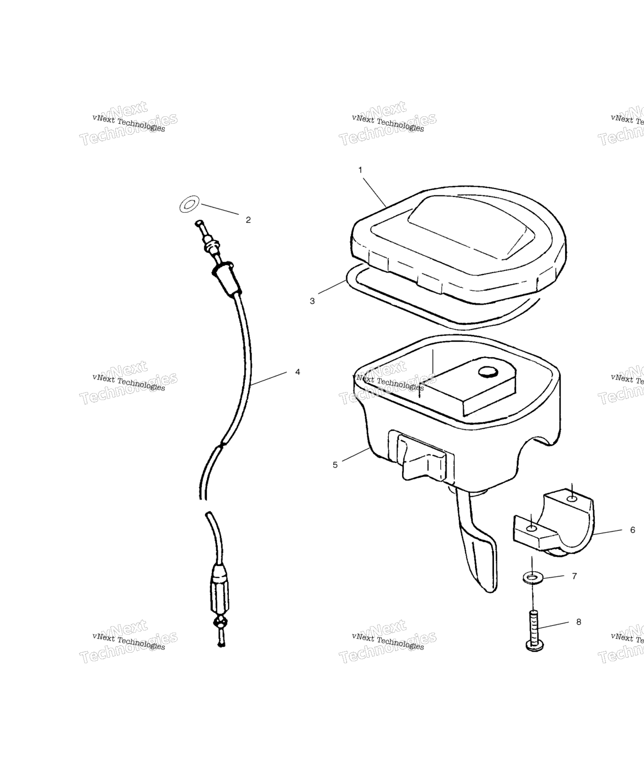 Схема узла Controls Throttle Asm./Cable